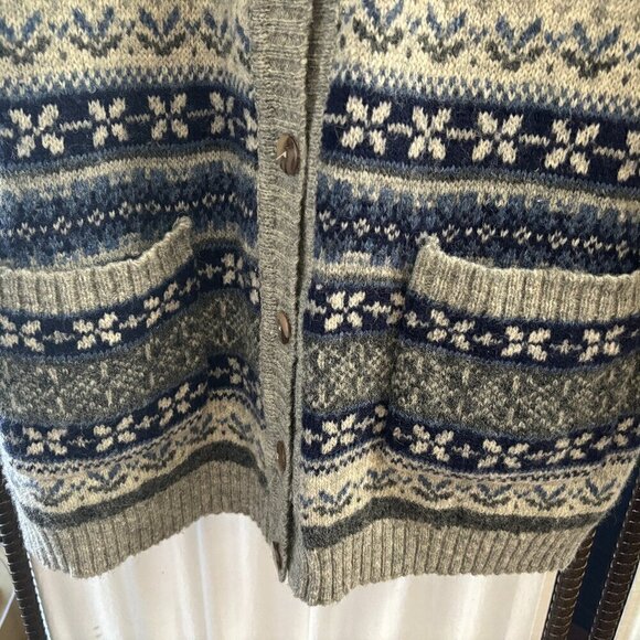 Icelandic Style Long Button Up Cardigan Sweater - Picture 3 of 8